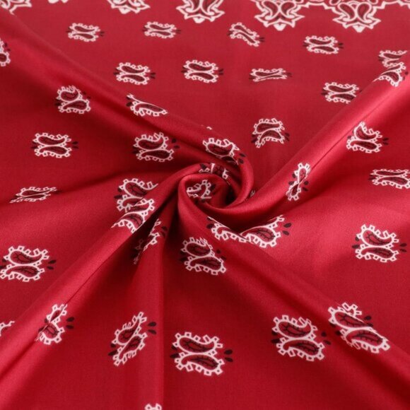 ⚡Men B-Wine Red Necktie 27.5 Inches Cowboy Scarves Pocket Square Silk Bandanas - Picture 7 of 8